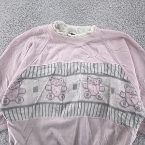 Vintage Mister Noah‎ Sweater Womens Medium Teddy Bear Crewneck Pullover 80s Cute